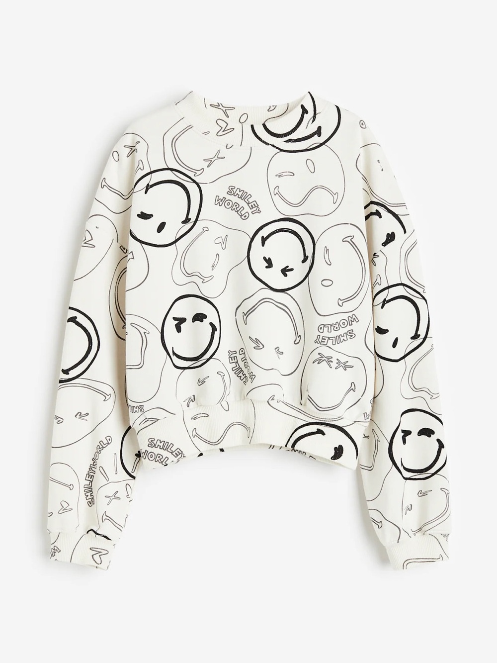 H&M smiley world cropped sweatshirt